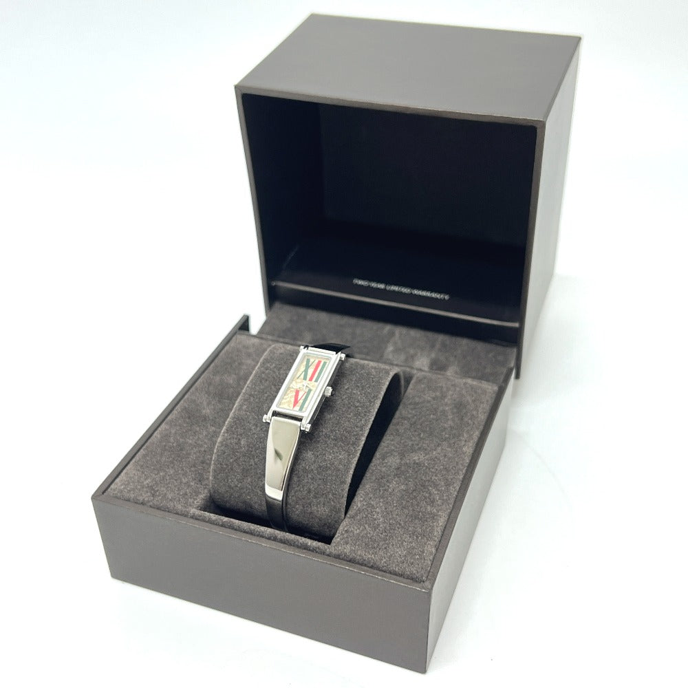 GUCCI 1500L Square Bangle Watch Quartz Watch SS Ladies Silver