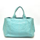 PRADA BN1872 Logo Canapa Bag Handbag Large Capacity Tote Bag Leather Women's Blue