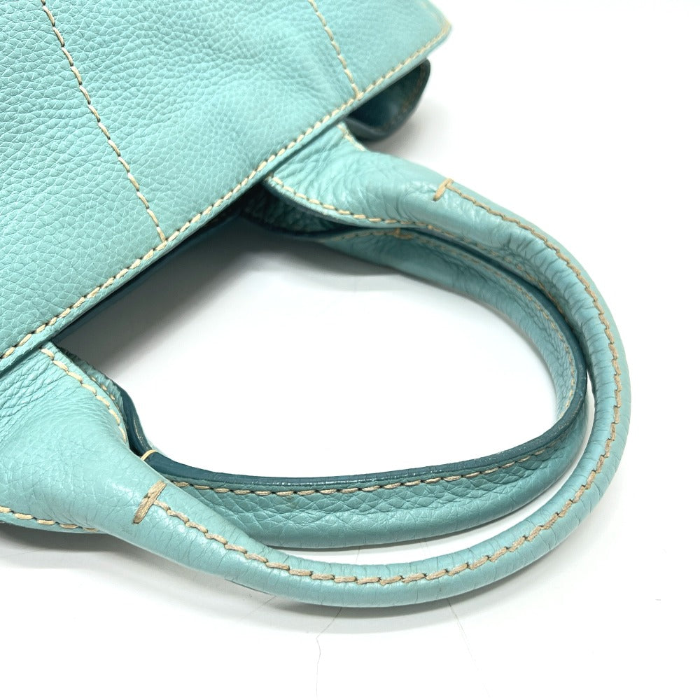 PRADA BN1872 Logo Canapa Bag Handbag Large Capacity Tote Bag Leather Women's Blue