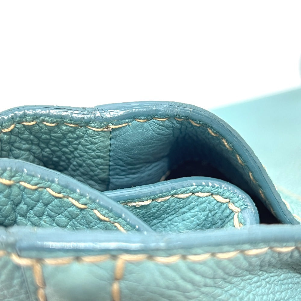 PRADA BN1872 Logo Canapa Bag Handbag Large Capacity Tote Bag Leather Women's Blue