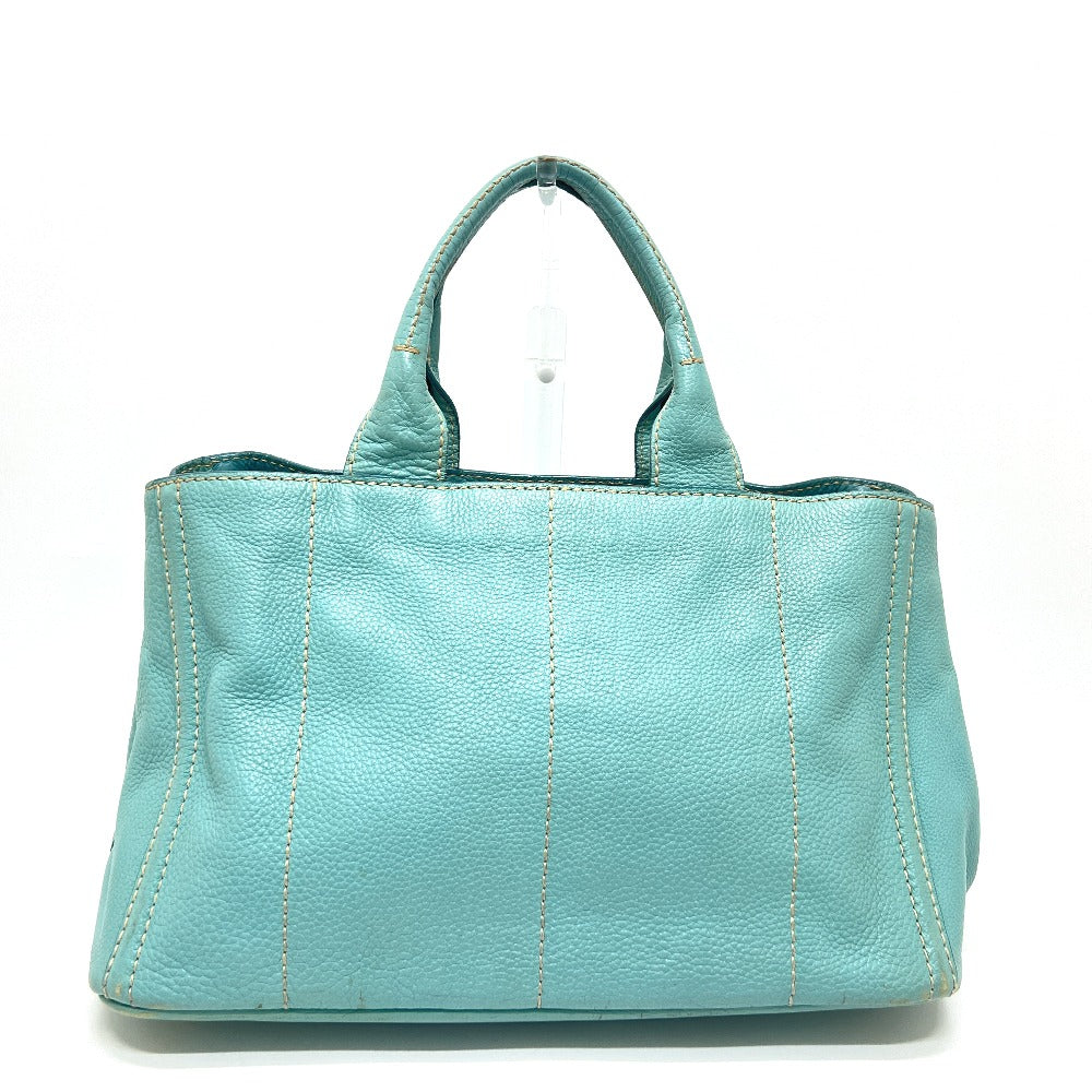 PRADA BN1872 Logo Canapa Bag Handbag Large Capacity Tote Bag Leather Women's Blue
