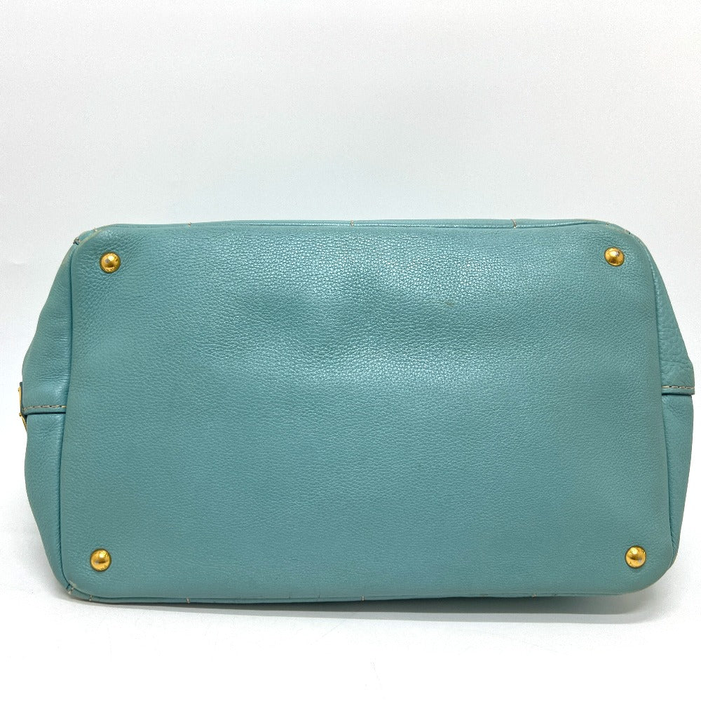 PRADA BN1872 Logo Canapa Bag Handbag Large Capacity Tote Bag Leather Women's Blue