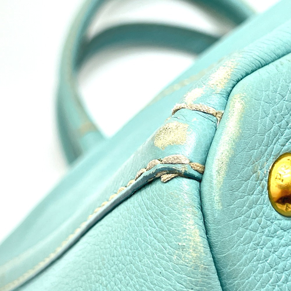 PRADA BN1872 Logo Canapa Bag Handbag Large Capacity Tote Bag Leather Women's Blue