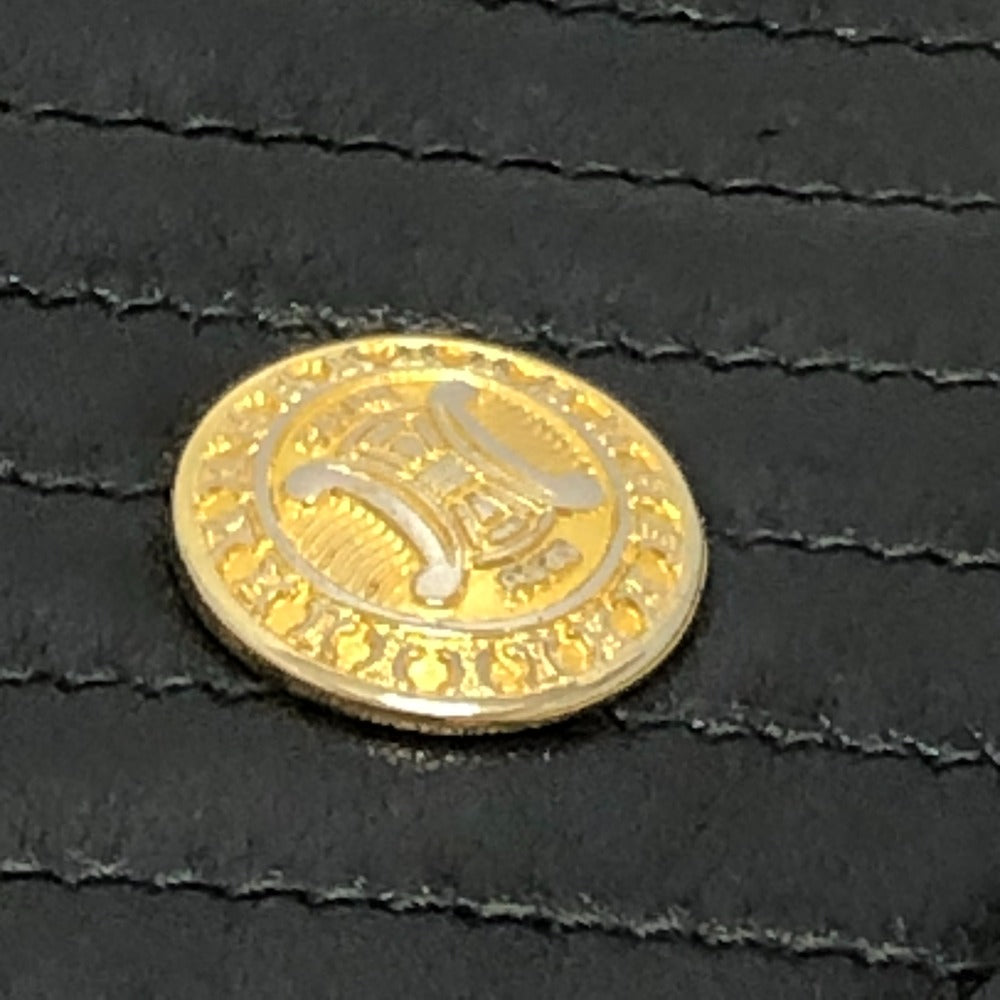 CELINE Logo Bag Clutch Bag Quilted Crossbody Pochette Shoulder Bag Leather Women's Black