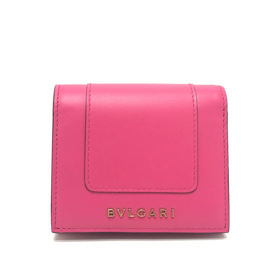 BVLGARI 288858 セルペンティ ウォレット 財布 ミニ財布 3つ折り財布 レザー レディース ピンク