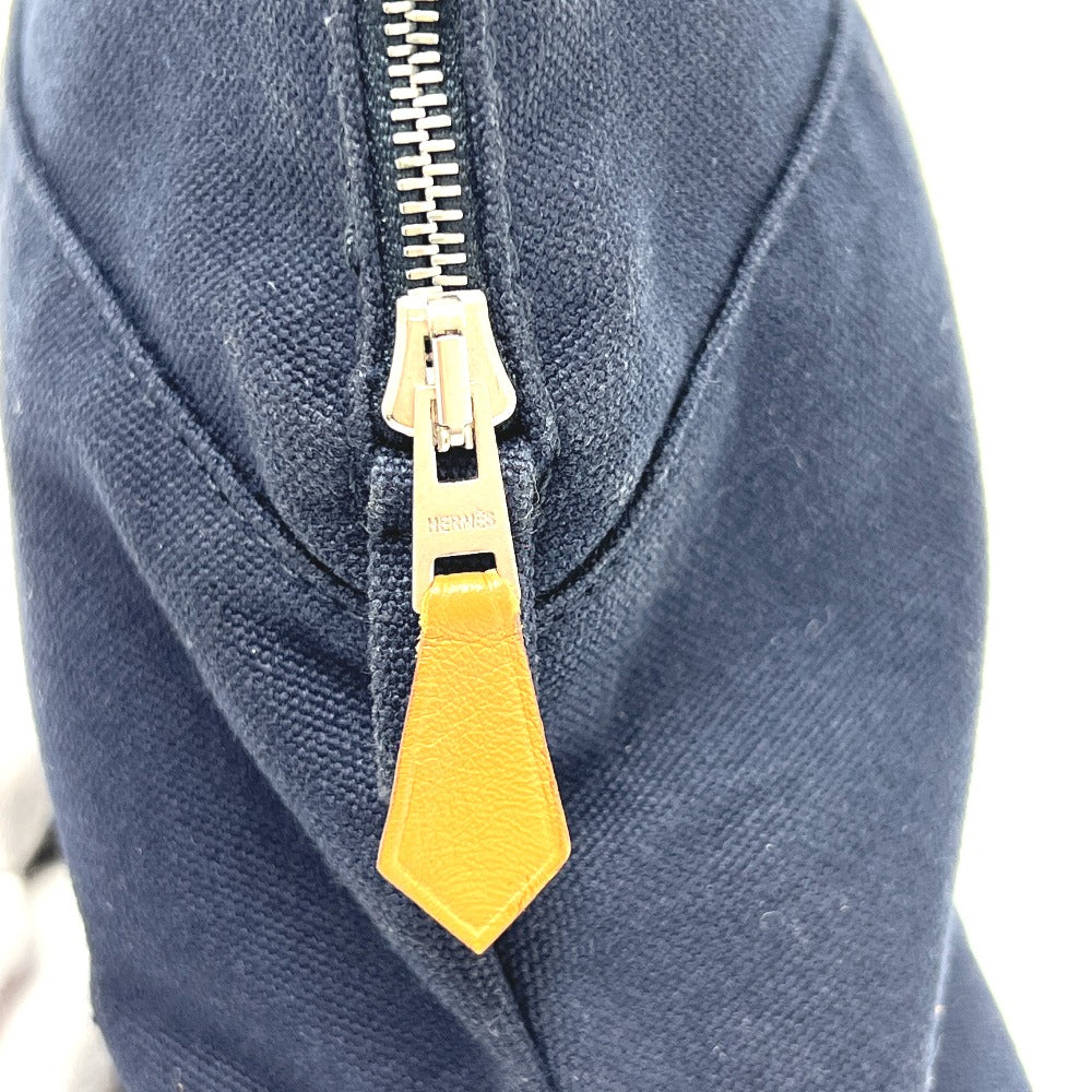 HERMES ボリード ボリードポーチ 小物入れ コスメポーチ 化粧ポーチ キャンバス レディース ネイビー