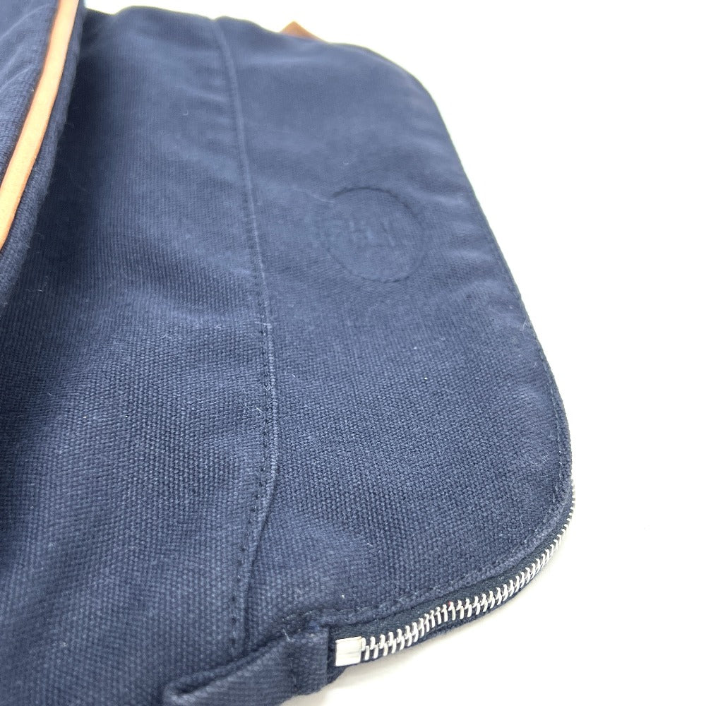 HERMES ボリード ボリードポーチ 小物入れ コスメポーチ 化粧ポーチ キャンバス レディース ネイビー