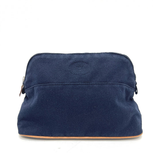 HERMES ボリード ボリードポーチ 小物入れ コスメポーチ 化粧ポーチ キャンバス レディース ネイビー