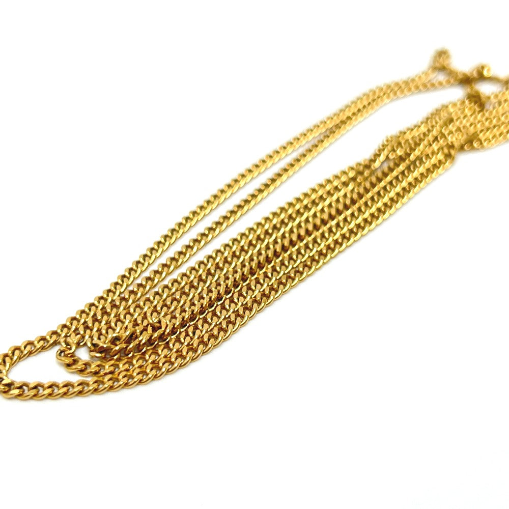 Dior トランプ チェーン ネックレス アクセサリー ストラップ メタル レディース ゴールド