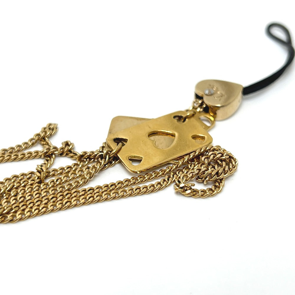 Dior トランプ チェーン ネックレス アクセサリー ストラップ メタル レディース ゴールド