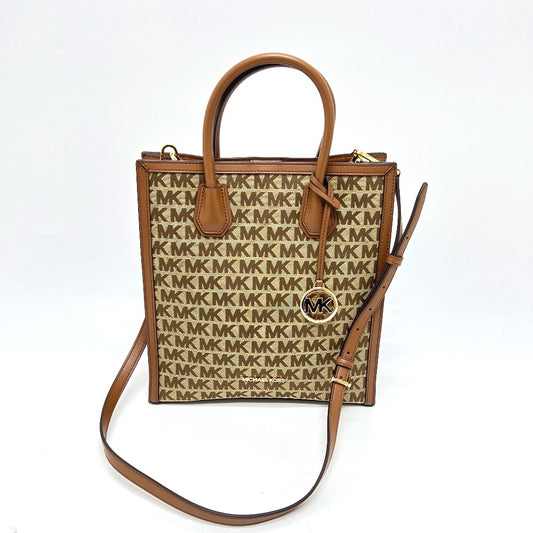 Michael Kors MK総柄 2WAY カバン バッグ ショルダー ハンドバッグ トートバッグ レザー/キャンバス レディース ブラウン