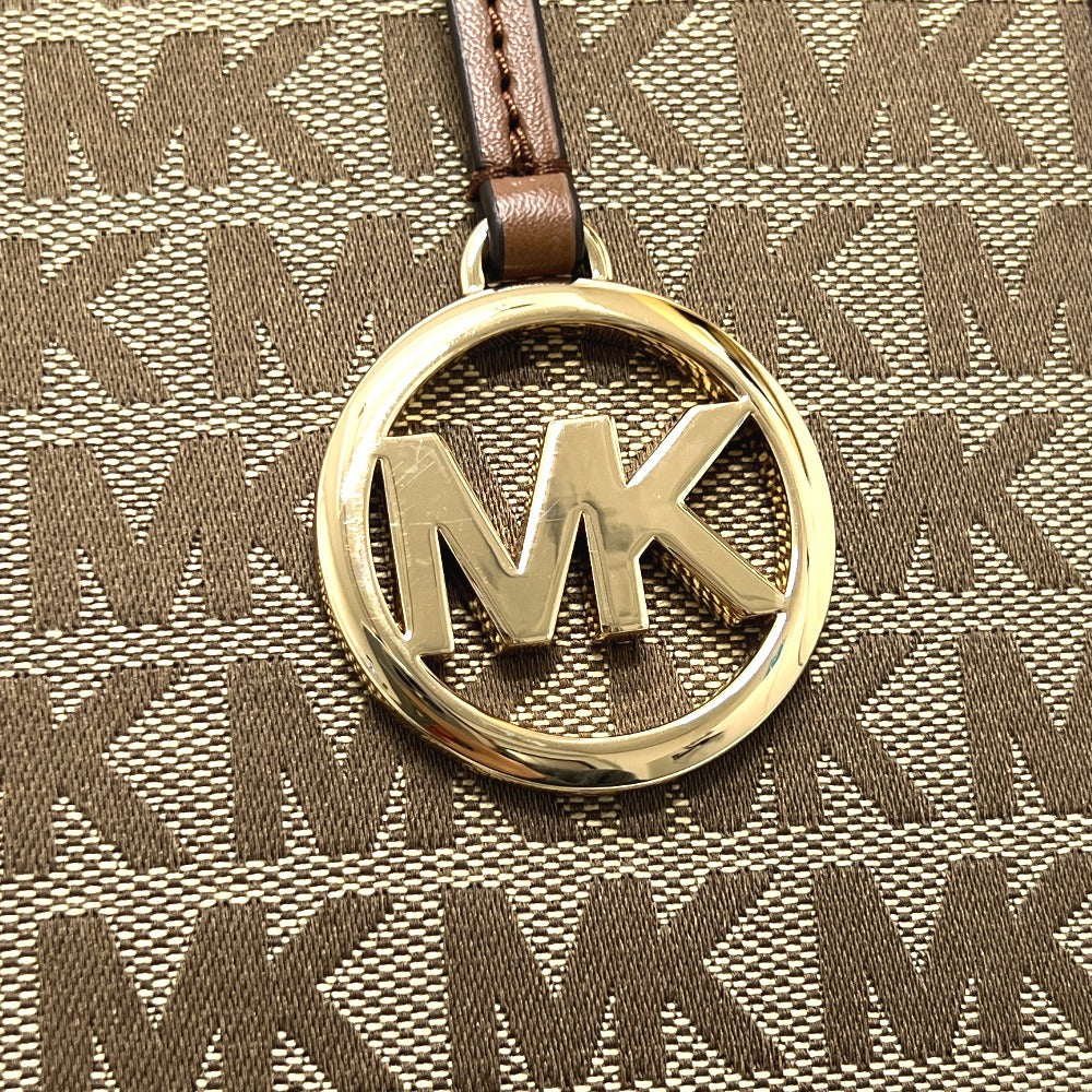 Michael Kors MK総柄 2WAY カバン バッグ ショルダー ハンドバッグ トートバッグ レザー/キャンバス レディース ブラウン