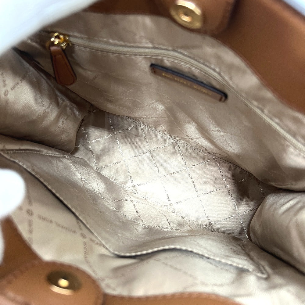 Michael Kors MK総柄 2WAY カバン バッグ ショルダー ハンドバッグ トートバッグ レザー/キャンバス レディース ブラウン