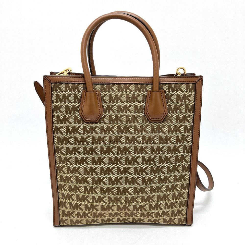 Michael Kors MK総柄 2WAY カバン バッグ ショルダー ハンドバッグ トートバッグ レザー/キャンバス レディース ブラウン