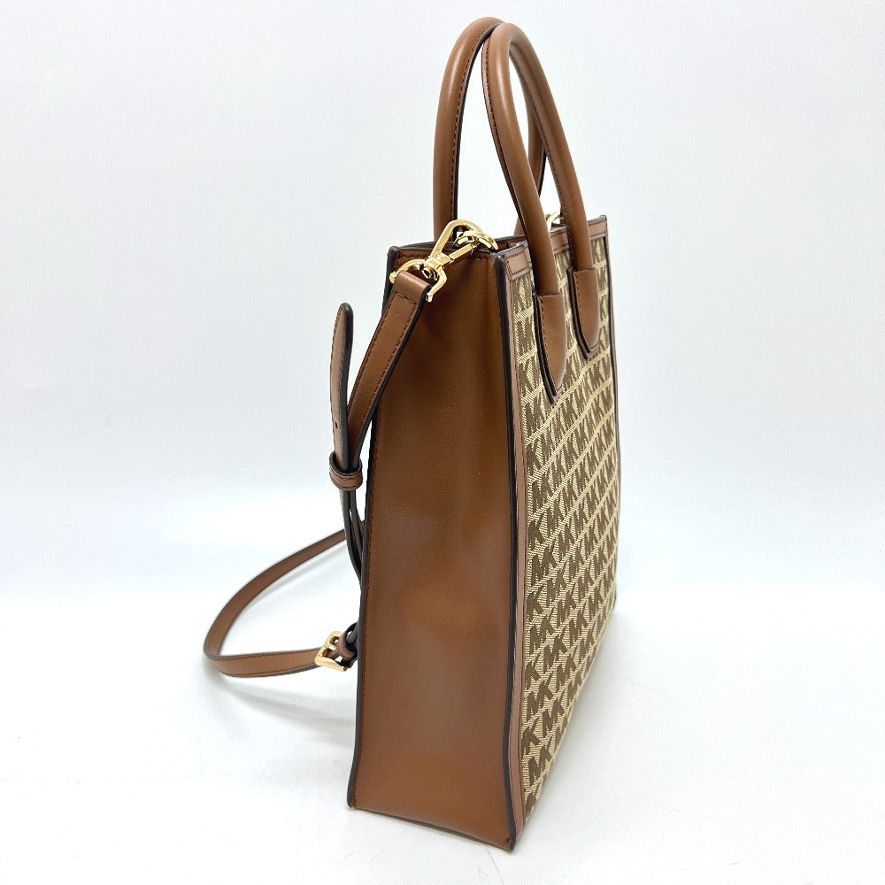 Michael Kors MK総柄 2WAY カバン バッグ ショルダー ハンドバッグ トートバッグ レザー/キャンバス レディース ブラウン