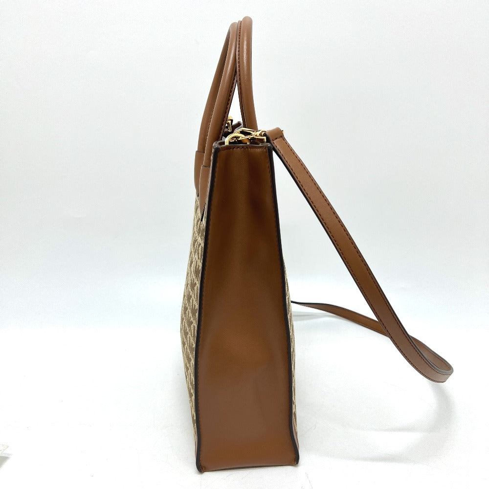 Michael Kors MK総柄 2WAY カバン バッグ ショルダー ハンドバッグ トートバッグ レザー/キャンバス レディース ブラウン