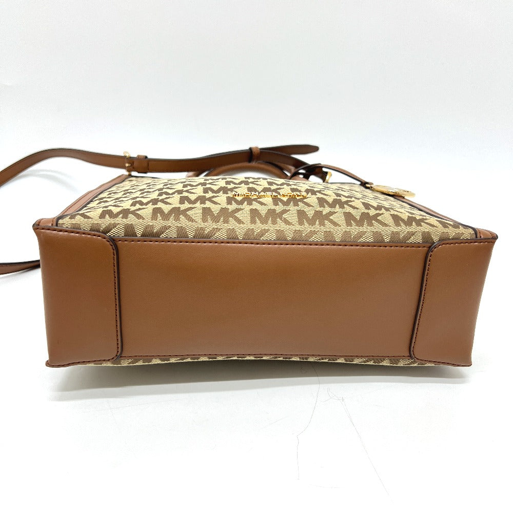 Michael Kors MK総柄 2WAY カバン バッグ ショルダー ハンドバッグ トートバッグ レザー/キャンバス レディース ブラウン