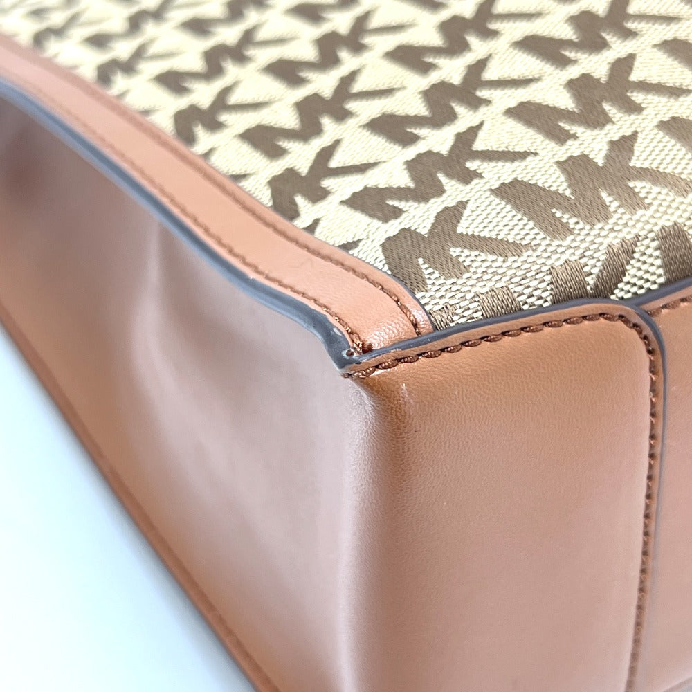 Michael Kors MK総柄 2WAY カバン バッグ ショルダー ハンドバッグ トートバッグ レザー/キャンバス レディース ブラウン