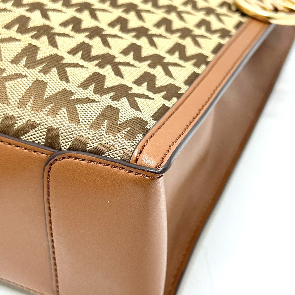 Michael Kors MK総柄 2WAY カバン バッグ ショルダー ハンドバッグ トートバッグ レザー/キャンバス レディース ブラウン