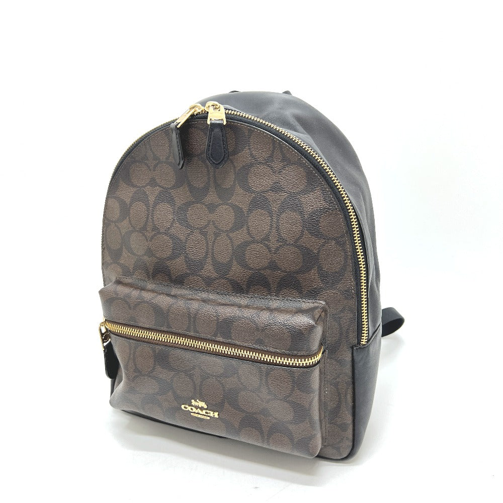 COACH F32200 チャーリー シグネチャー バックパック カバン バッグ リュック リュックサック PVC/レザー レディース ブラウン