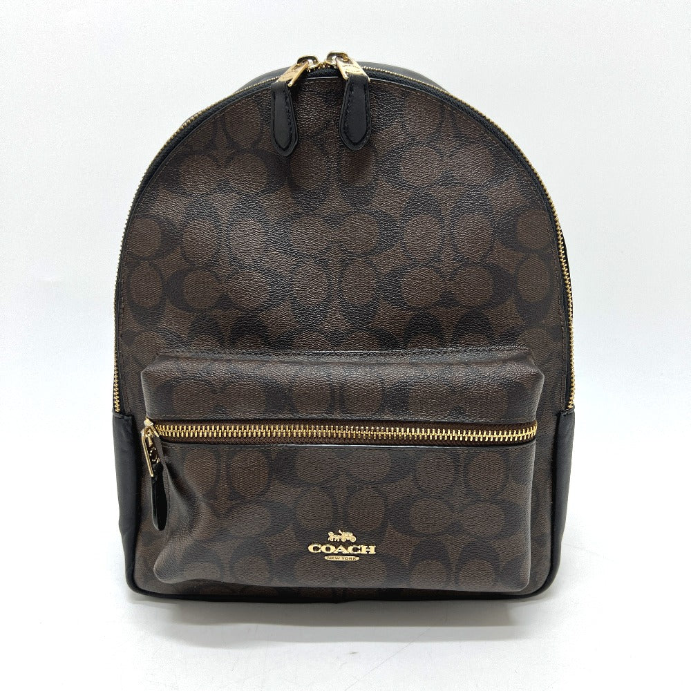 COACH F32200 チャーリー シグネチャー バックパック カバン バッグ リュック リュックサック PVC/レザー レディース ブラウン