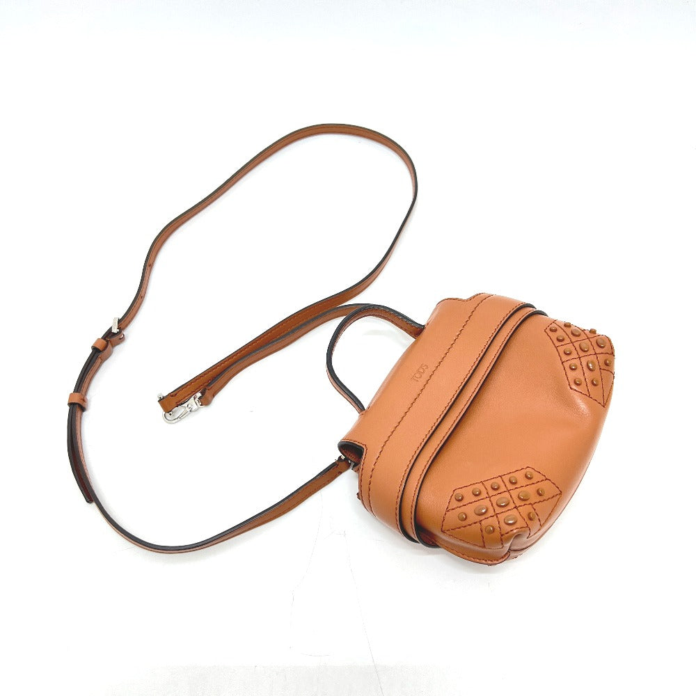 TOD’S ウェーブ マイクロ 2WAY カバン バッグ　ミニバッグ ショルダーバッグ レザー レディース ブラウン