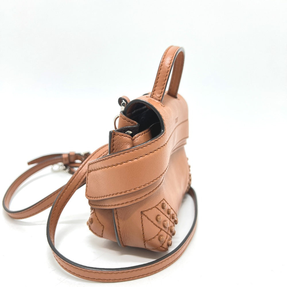 TOD’S ウェーブ マイクロ 2WAY カバン バッグ　ミニバッグ ショルダーバッグ レザー レディース ブラウン