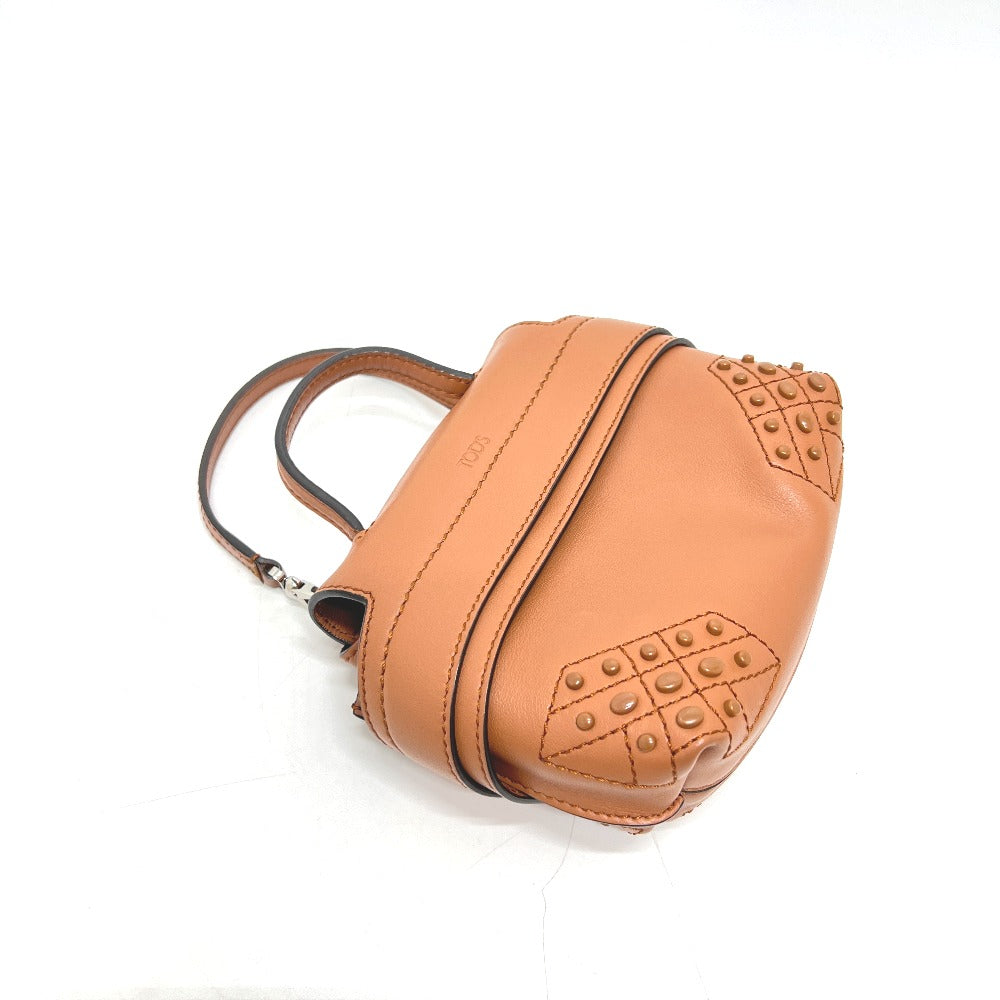 TOD’S ウェーブ マイクロ 2WAY カバン バッグ　ミニバッグ ショルダーバッグ レザー レディース ブラウン