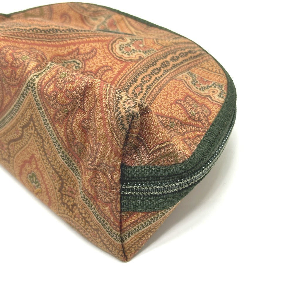 ETRO ペイズリー柄 小物入れ マルチケース 化粧ポーチ キャンバス レディース ブラウン×グリーン
