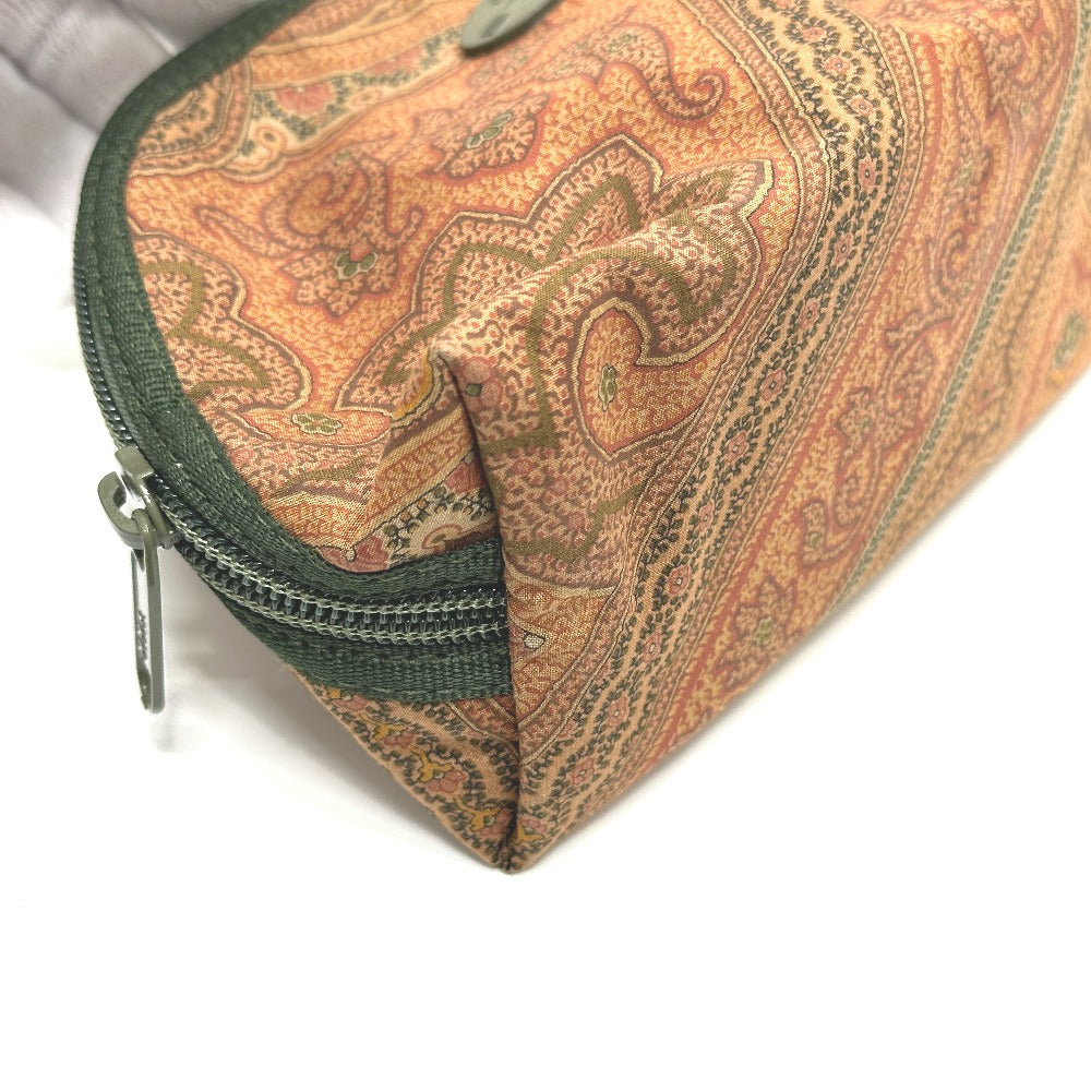 ETRO ペイズリー柄 小物入れ マルチケース 化粧ポーチ キャンバス レディース ブラウン×グリーン