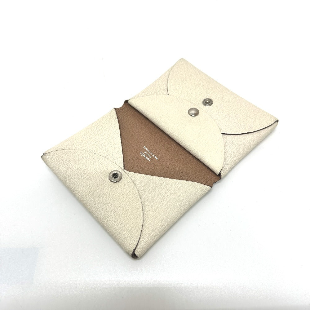 HERMES カルヴィデュオ カルヴィ デュオ カードケース 小銭入れ 財布 名刺入れ コインケース 2つ折り財布 シェーブルコロマンデル レディース ナタ/ケブラチョ