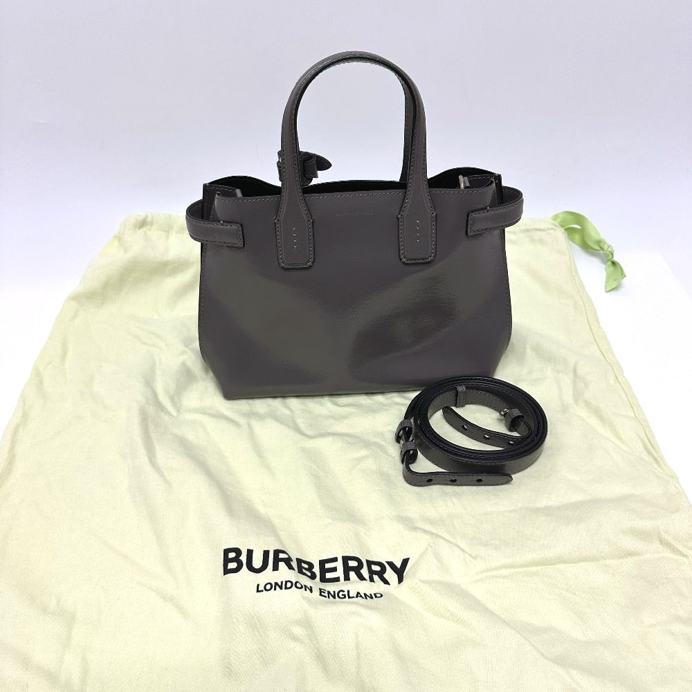 BURBERRY 105054A1209 ソフトバナー 2WAY ショルダーバッグ ハンドバッグ ポリウレタン レディース グレー