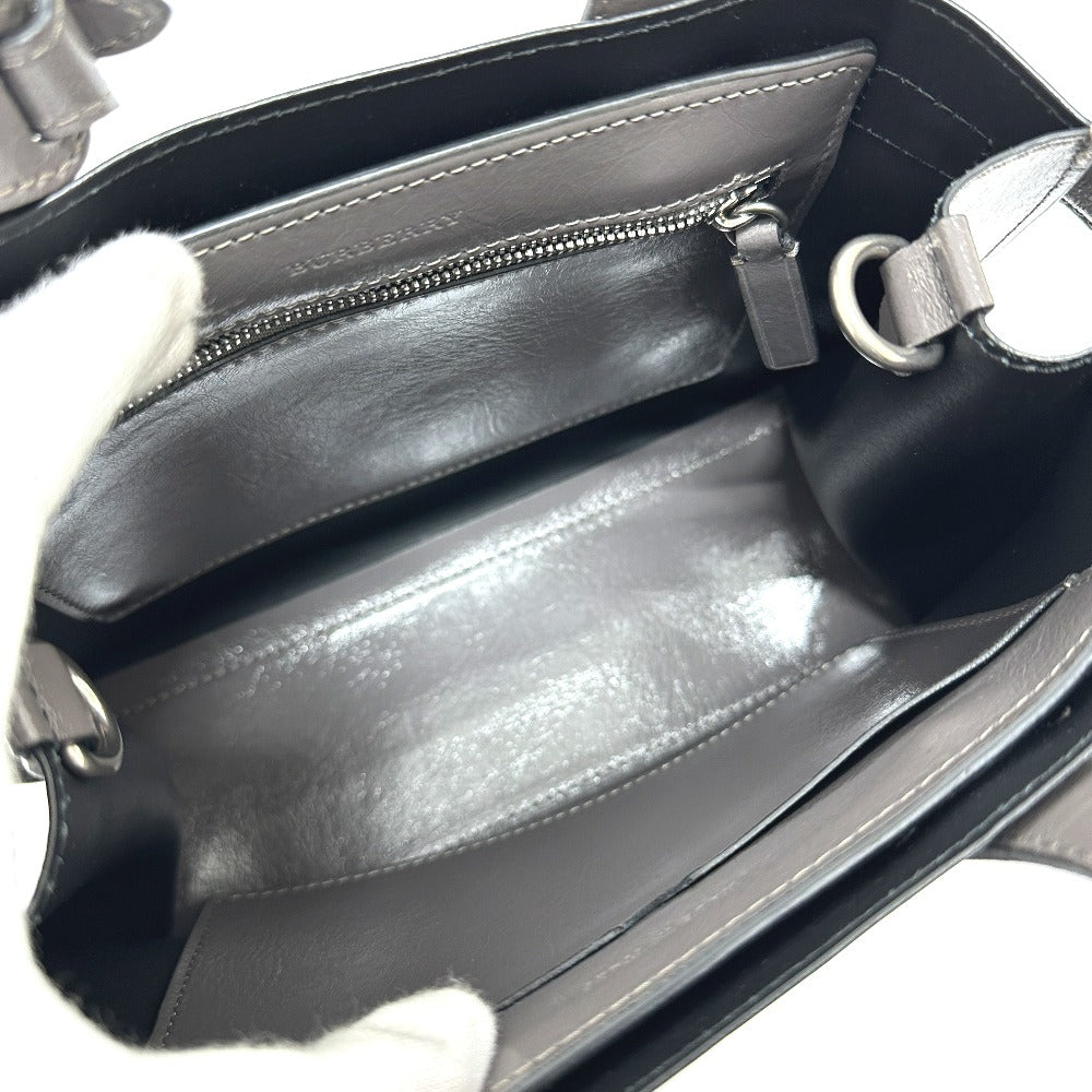 BURBERRY 105054A1209 ソフトバナー 2WAY ショルダーバッグ ハンドバッグ ポリウレタン レディース グレー