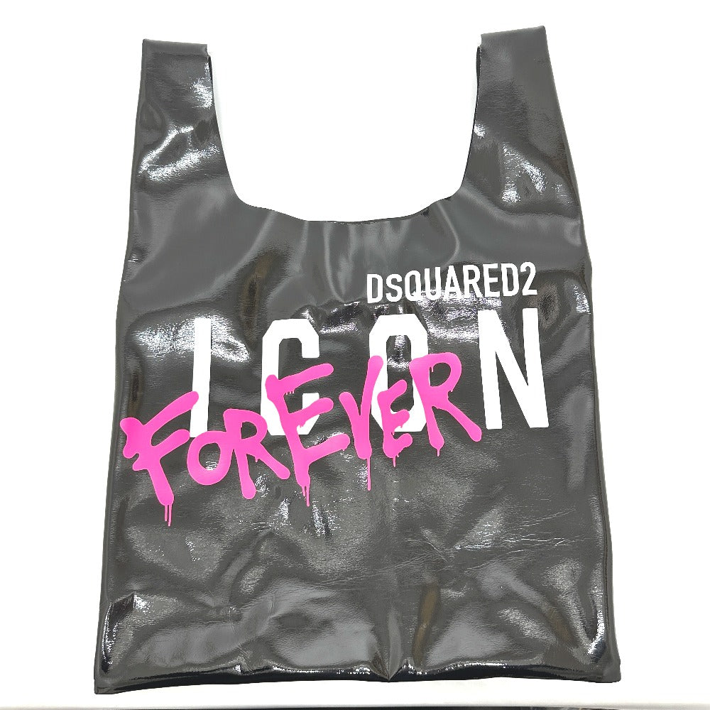DSQUARED2 S83SP0066 ICON&FOREVER プリントショッピング トートバッグ ビニール レディース ブラック