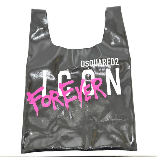 DSQUARED2 S83SP0066 ICON&FOREVER プリントショッピング トートバッグ ビニール レディース ブラック