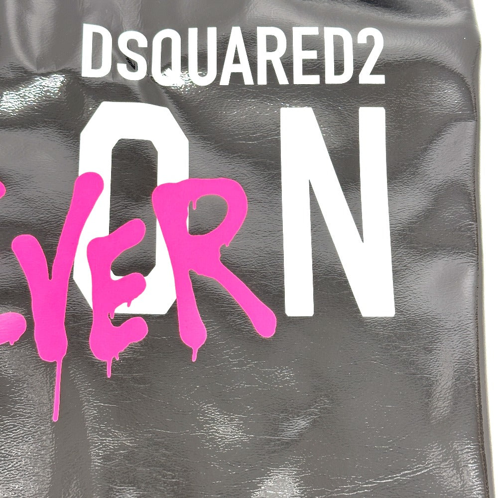 DSQUARED2 S83SP0066 ICON&FOREVER プリントショッピング トートバッグ ビニール レディース ブラック