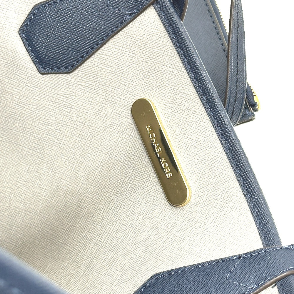Michael Kors 35F7GY2T3T ロゴ ポーチ付き リバーシブル トートバッグ PVC レディース ブルー×グレー