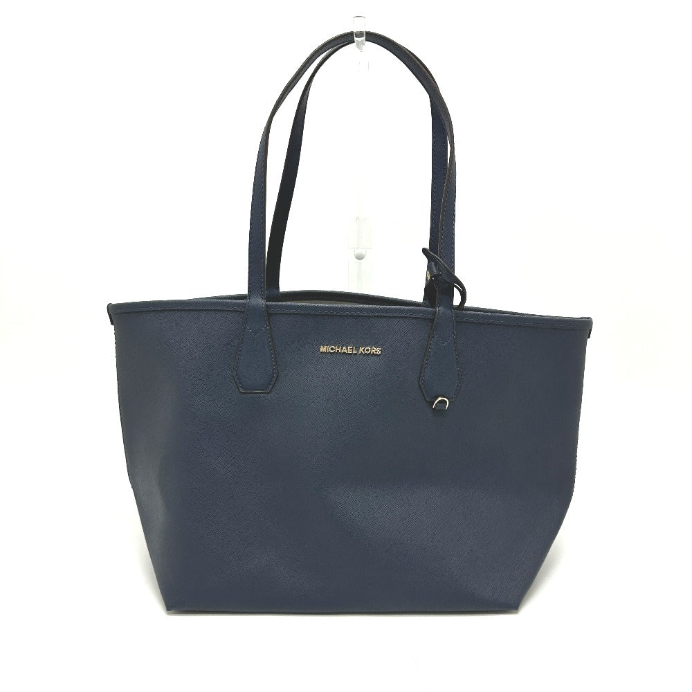 Michael Kors 35F7GY2T3T ロゴ ポーチ付き リバーシブル トートバッグ PVC レディース ブルー×グレー