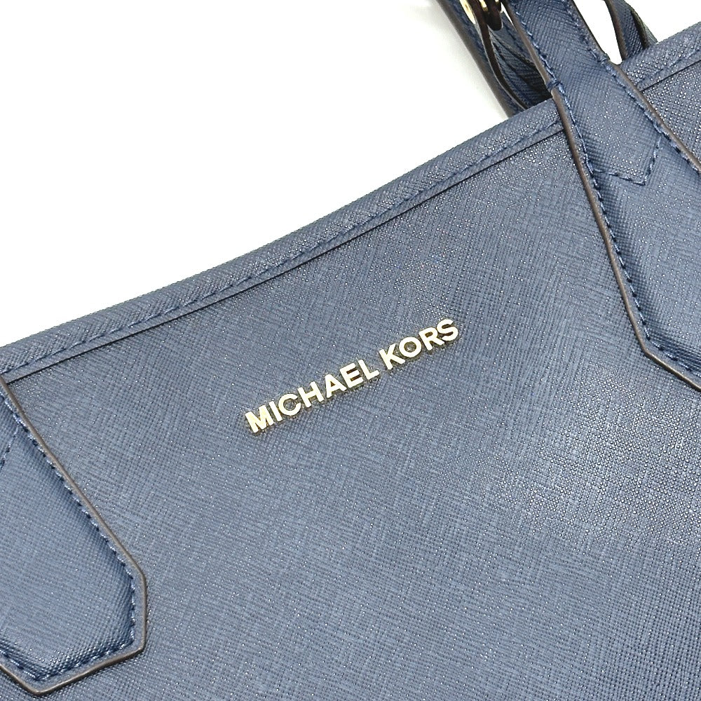 Michael Kors 35F7GY2T3T ロゴ ポーチ付き リバーシブル トートバッグ PVC レディース ブルー×グレー