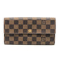 LOUIS VUITTON N61734 Portefeuille Sarah Long Wallet, Bifold, Damier Canvas, Ebene, Brown, Women's