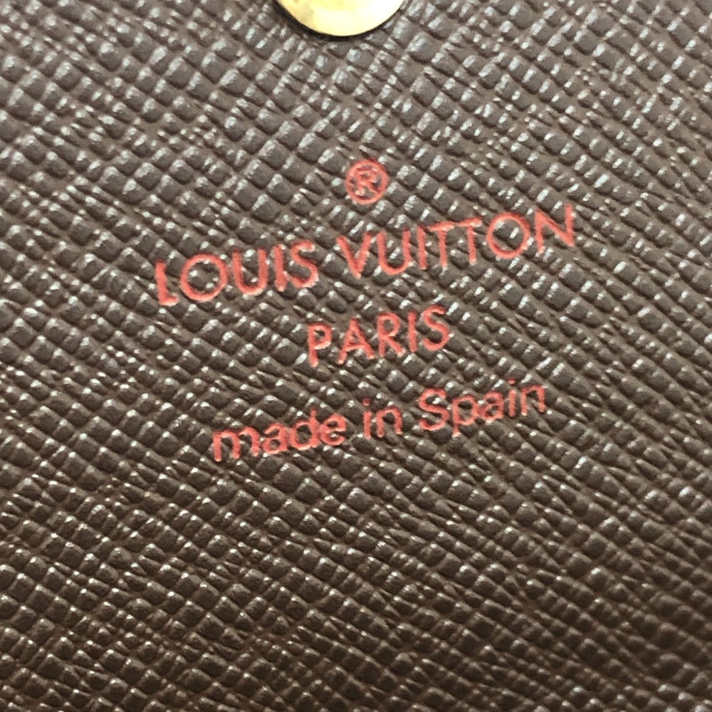 LOUIS VUITTON N61734 Portefeuille Sarah Long Wallet, Bifold, Damier Canvas, Ebene, Brown, Women's