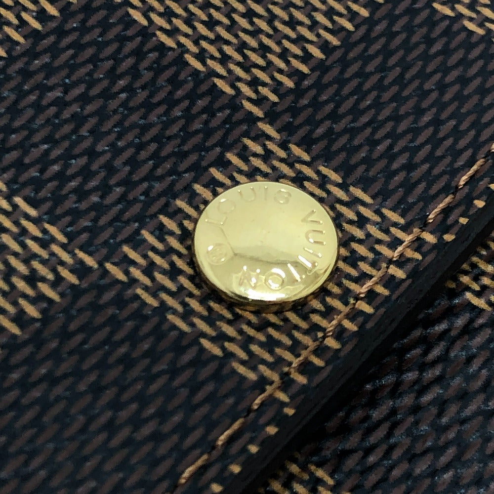 LOUIS VUITTON N61734 Portefeuille Sarah Long Wallet, Bifold, Damier Canvas, Ebene, Brown, Women's