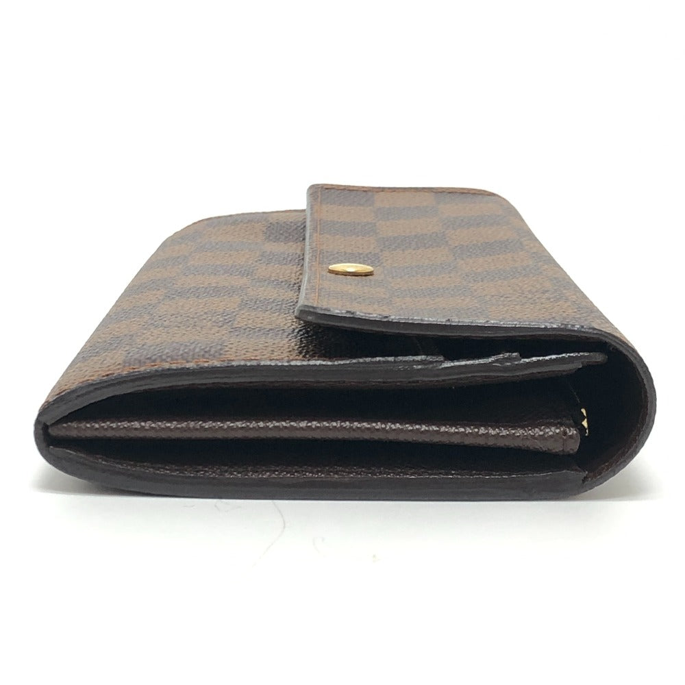 LOUIS VUITTON N61734 Portefeuille Sarah Long Wallet, Bifold, Damier Canvas, Ebene, Brown, Women's