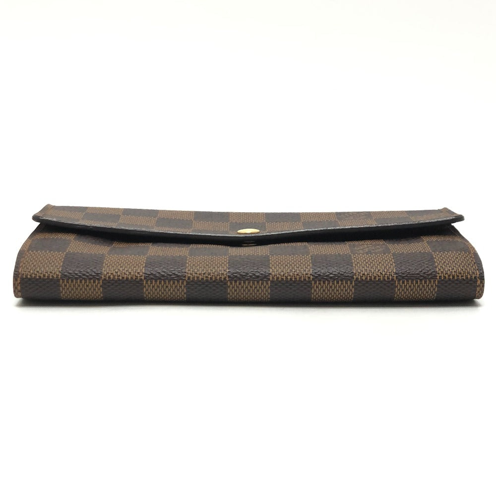 LOUIS VUITTON N61734 Portefeuille Sarah Long Wallet, Bifold, Damier Canvas, Ebene, Brown, Women's