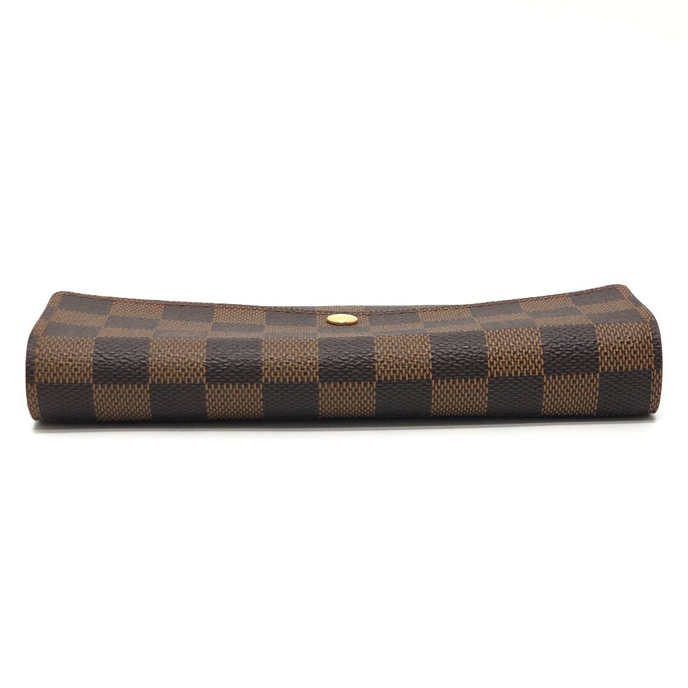 LOUIS VUITTON N61734 Portefeuille Sarah Long Wallet, Bifold, Damier Canvas, Ebene, Brown, Women's