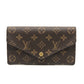 LOUIS VUITTON M62203 Portefeuille Jeanne Card Case Long Wallet Monogram Canvas Women's Rose Ballerine