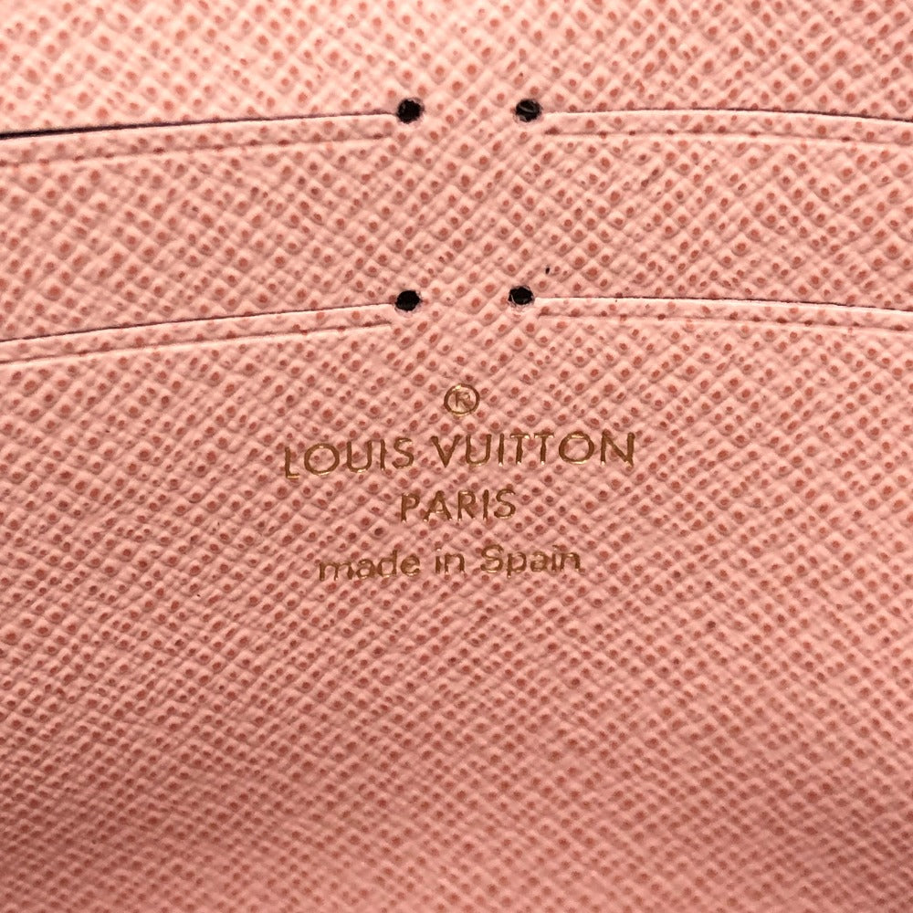 LOUIS VUITTON M62203 Portefeuille Jeanne Card Case Long Wallet Monogram Canvas Women's Rose Ballerine