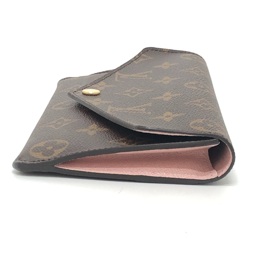 LOUIS VUITTON M62203 Portefeuille Jeanne Card Case Long Wallet Monogram Canvas Women's Rose Ballerine