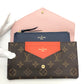 LOUIS VUITTON M62203 Portefeuille Jeanne Card Case Long Wallet Monogram Canvas Women's Rose Ballerine