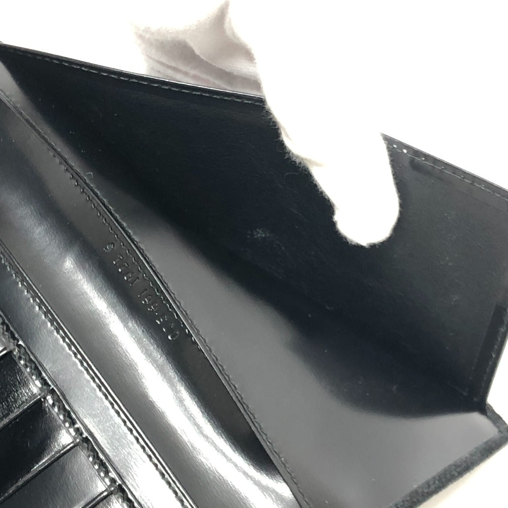 GUCCI Old Gucci Interlocking G Long Wallet, Flap Wallet, Suede/Patent Leather, Women's, Black